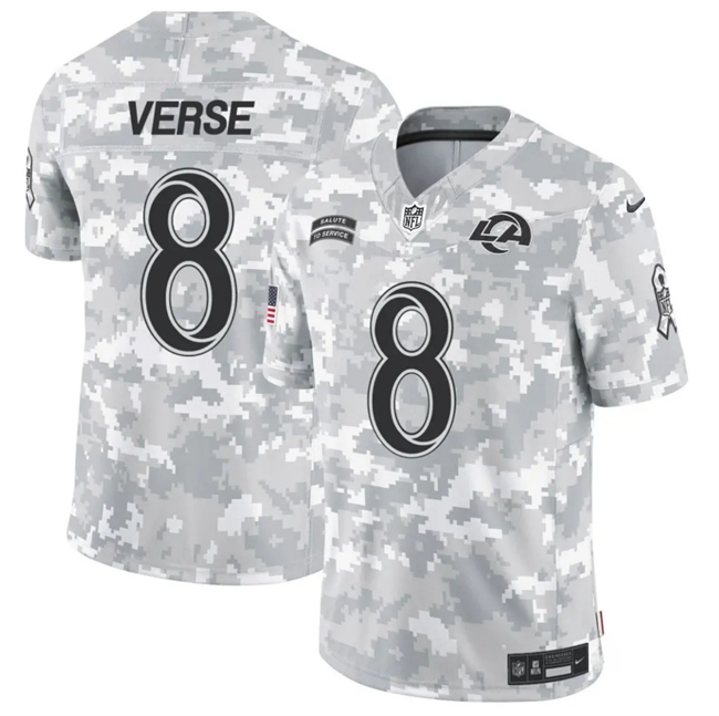 Men's Arctic Camo Los Angeles Rams #8 Jared Verse 2024 F.U.S.E Salute to Service Limited Stitched Football Jersey